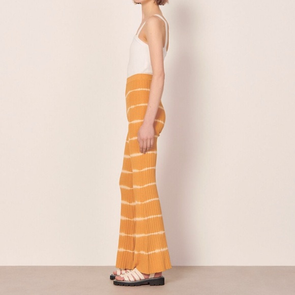 NWT Sandro Yellow Tye-Dye  Rib Pant - Picture 3 of 15